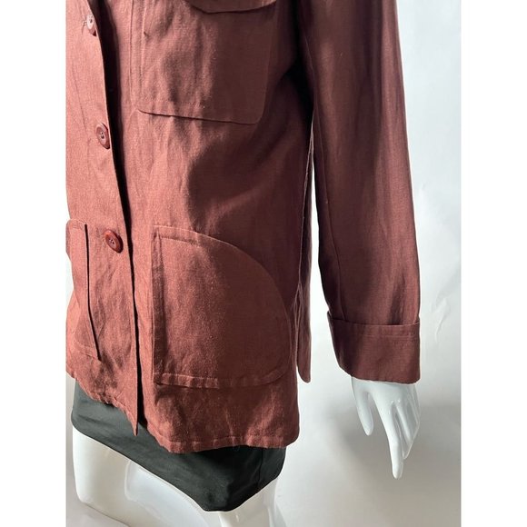 Preston & York Womens Jacket Coat Brown Buttons Pockets Collar XS - Picture 4 of 12